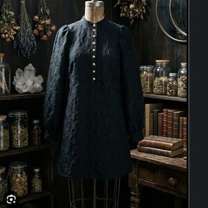 & Other Stories Stockholm Atelier Buttoned Jacquard Mini Dress - Black - Size 4
